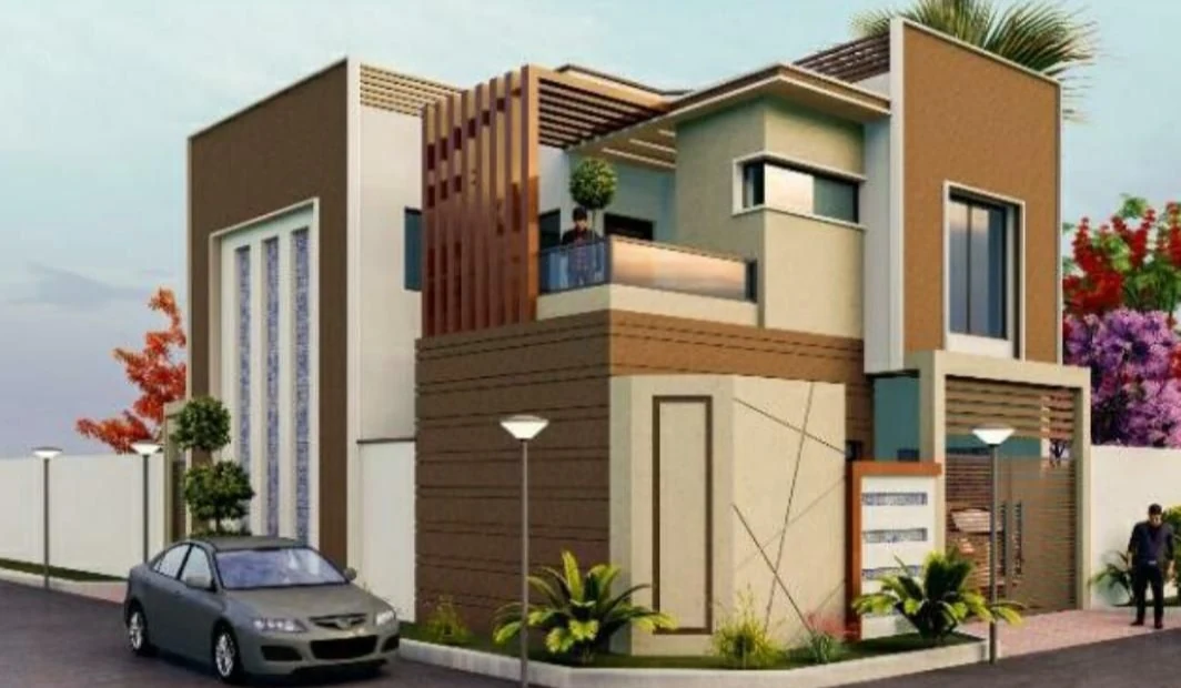 Corner house design by The Niaz Builders Multan