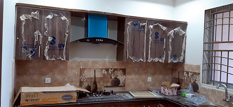 House 1133 Block R Wapda Town Phase 2 Multan kitchen upper cabinets 2019 by The Niaz Builders